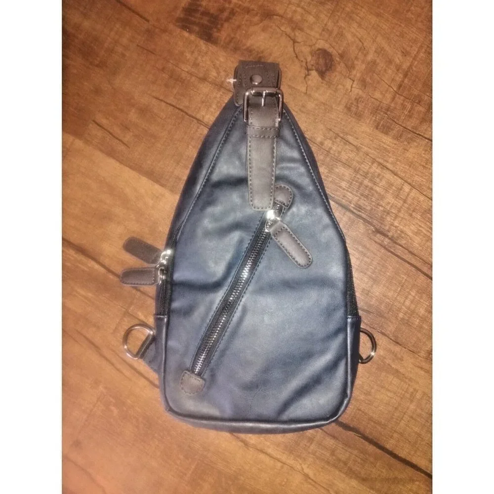Vegan Leather Crossbody Sling Bag Backpack Chest Pack Unisex NWT